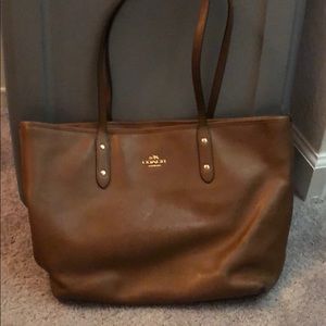 Brown leather Coach Tote